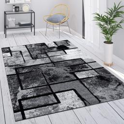 Paco Home Tapis Salon Vintage Gris Poils Ras 160x230
