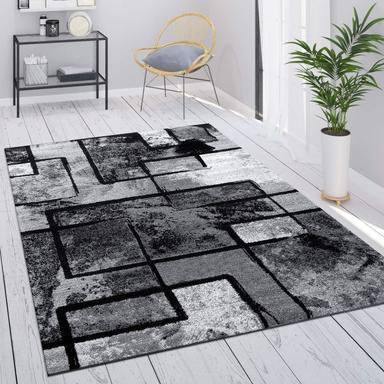 Paco Home Tapis Salon Vintage Gris Poils Ras 160x230