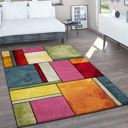 Paco Home Tapis Poils Ras Vintage 3D Chiné Fait Main