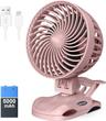 ONECOLE Mini Ventilateur USB à clip, batterie 5000 mAh, régulation CVT