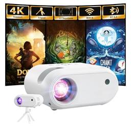 Mini vidéoprojecteur portable avec trépied (720p natif, Bluetooth)