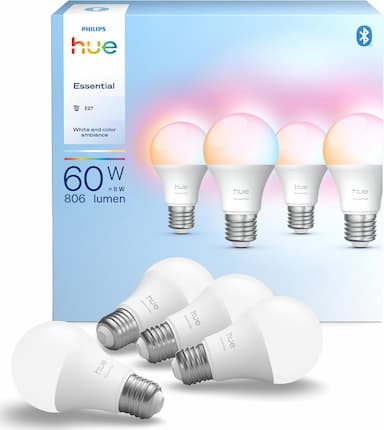 Philips Hue Essential A60 Pack 4 — White & Color