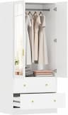 HOMCOM - armoire 2 portes avec miroir et 2 tiroirs, 80 cm