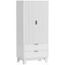 HOMCOM Armoire penderie 2 portes 2 tiroirs 80x50x180 cm