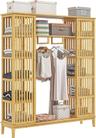 HOMCOM Armoire penderie en bambou 145 cm