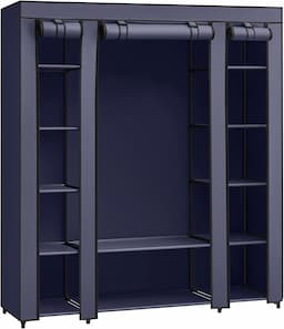 SONGMICS LSF003I02 — 45x150x175 cm Bleu Foncé, 12 compartiments