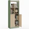 HOMCOM bibliothèque 5 niveaux avec 2 portes, bicolore 161 cm