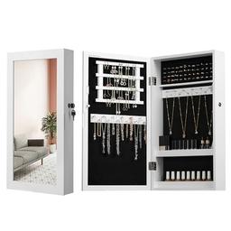 SONGMICS Armoire à bijoux murale verrouillable avec porte miroir