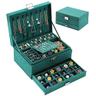 Withosent Boîte à bijoux en velours 2 niveaux avec serrure et clé