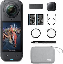 Insta360 X5 (caméra 360 8K, objectifs remplaçables, étanche, perche invisible)