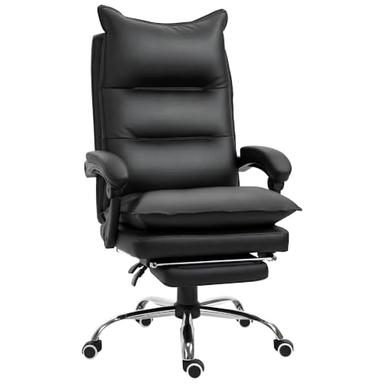 Vinsetto fauteuil de bureau similicuir inclinable à 155° repose-pieds