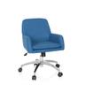 hjh OFFICE Shake 400 fauteuil pivotant en tissu bleu, piètement alu