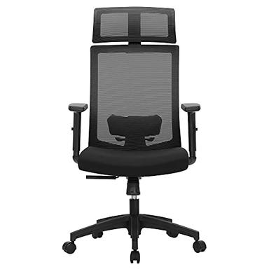 SONGMICS OBN55BK fauteuil de bureau ergonomique en toile, noir