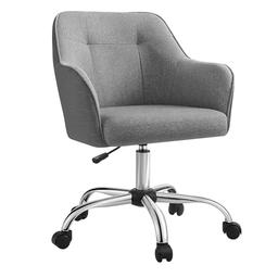 SONGMICS fauteuil de bureau ergonomique en tissu aspect lin gris