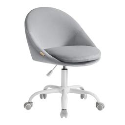 SONGMICS chaise de bureau pivotante en velours, sans accoudoirs