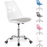 Springos – chaise de bureau enfant blanche rembourrée, 42-52 cm