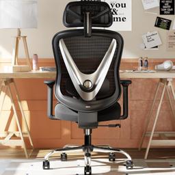 HOLLUDLE Chaise ergonomique V-Back à support lombaire 3D