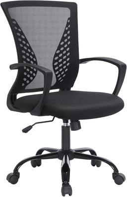 SONGMICS OBN22BK Fauteuil de bureau en toile avec mécanisme d'inclinaison, 120 kg
