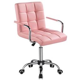 Yaheetech Chaise de bureau réglable en similicuir avec accoudoirs amovibles