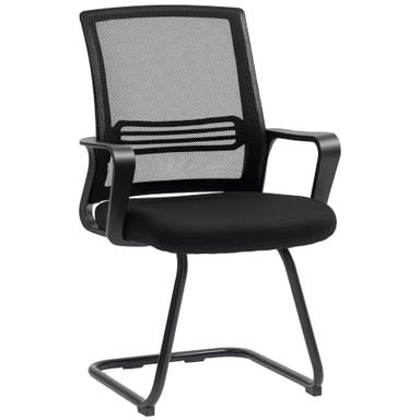 HOMCOM chaise de bureau en maille sans roulettes, piètement luge