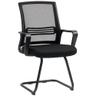 HOMCOM chaise de bureau en maille sans roulettes, piètement luge