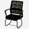 QSOST chaise de bureau minimaliste sans roulettes, dossier maille