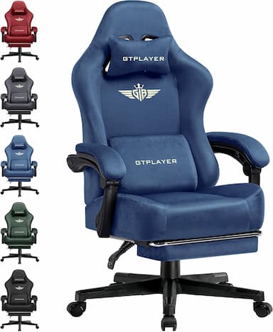 GTPLAYER Chaise Gaming Tissu (repose-pieds)