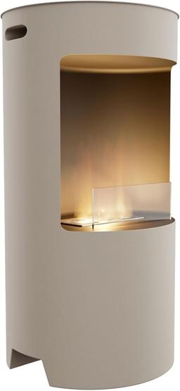 Frankystar Giulio Cesare - cheminée éthanol de sol Ø40 x 80 cm, inox taupe