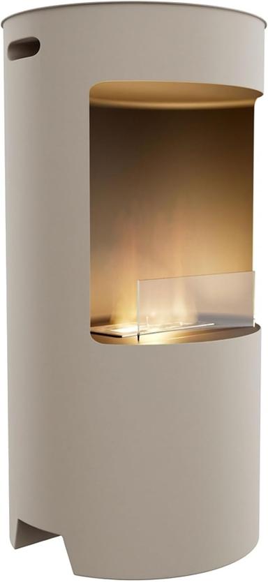 Frankystar Giulio Cesare - cheminée éthanol de sol Ø40 x 80 cm, inox taupe