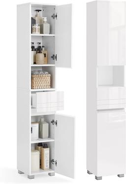 VASAGLE Colonne Salle de Bain avec Tiroir 30x30x170 cm