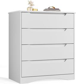 Bealife Commode Blanche 4 Tiroirs