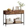 joolihome Console 2 Tiroirs + Étagère Métal/Bois