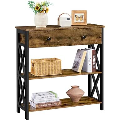Yaheetech Table Console Bois MDF X-Frame 80 cm