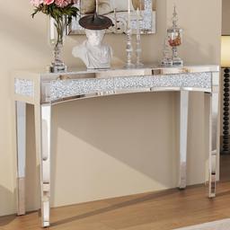 Artloge Console d'Entrée Verre Miroir Design 120 cm