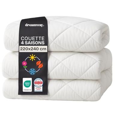 DREAMWAY Couette 4 Saisons 220x240 cm Oeko-Tex Lavable 60 °C