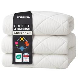 DREAMWAY Couette 240x260 cm 4 Saisons Oeko-Tex Lavable à 60 °C
