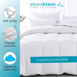 Alpes Blanc Couette été 90% duvet de canard 130 g/m² – Made in France