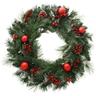 WeRChristmas Couronne de Noël givrée 60 cm avec 20 LED blanc chaud