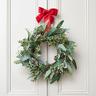 Lights4fun Grande couronne de Noël 60 cm avec nœud rouge