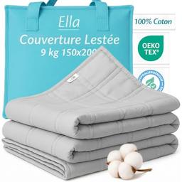 Ella Couverture lestée 9 kg (150×200, coton, billes de verre)