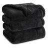 Bedsure Plaid Polaire Sherpa 220x240 cm (double face, 2 personnes) Noir