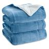Bedsure Plaid Polaire Sherpa 220x240 cm (double face, 2 personnes) Bleu