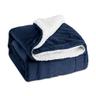 Galatée Plaid Couverture Polaire Sherpa 150x200 cm (réversible double face) Bleu