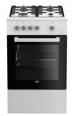 Beko FSG52000DWC — cuisinière tout-gaz 4 feux, four 68 L blanc