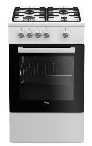 Beko FSG52000DWC — cuisinière tout-gaz 4 feux, four 68 L blanc