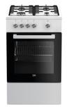 Beko FSG52000DWC — cuisinière tout-gaz 4 feux, four 68 L blanc