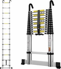 gymount Échelle télescopique 3,8 m avec barre stabilisatrice