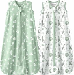 Mosebears Lot de 2 été 0,5 TOG (100 % coton, triple zip)