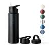 Vinsun Gourde Isotherme Inox 750 ml (3 bouchons dont paille, étanche)
