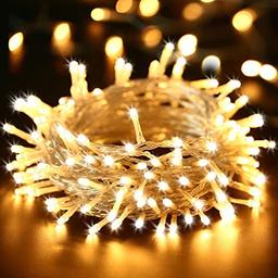 BrizLabs Guirlande Lumineuse Extérieure 15 m 100 LED, Blanc Chaud